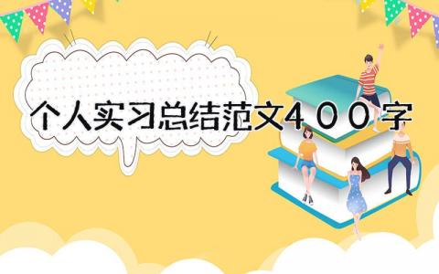 个人实习总结范文400字num